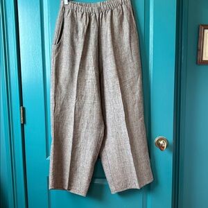 FLAX WIDE LEG LINEN PANTS SIZE MEDIUM